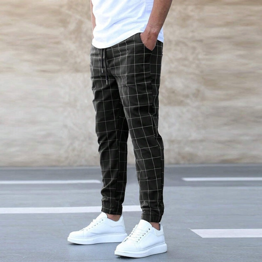 Celso - Pantalón jogger de cuadros para hombre