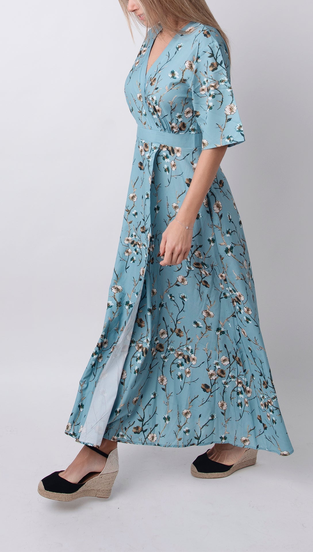 Helena - Vestido de media manga con estampado floral